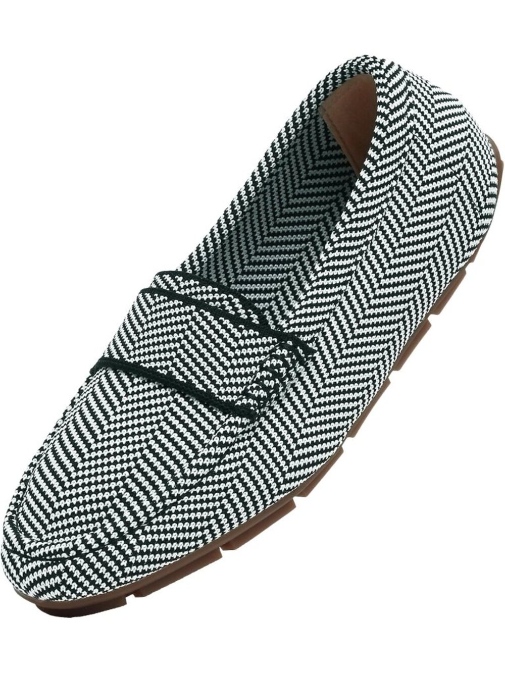 🆕Women's Black Stripe Mesh fabric Loafer Shoes Comfortable Casual Flat Shoes